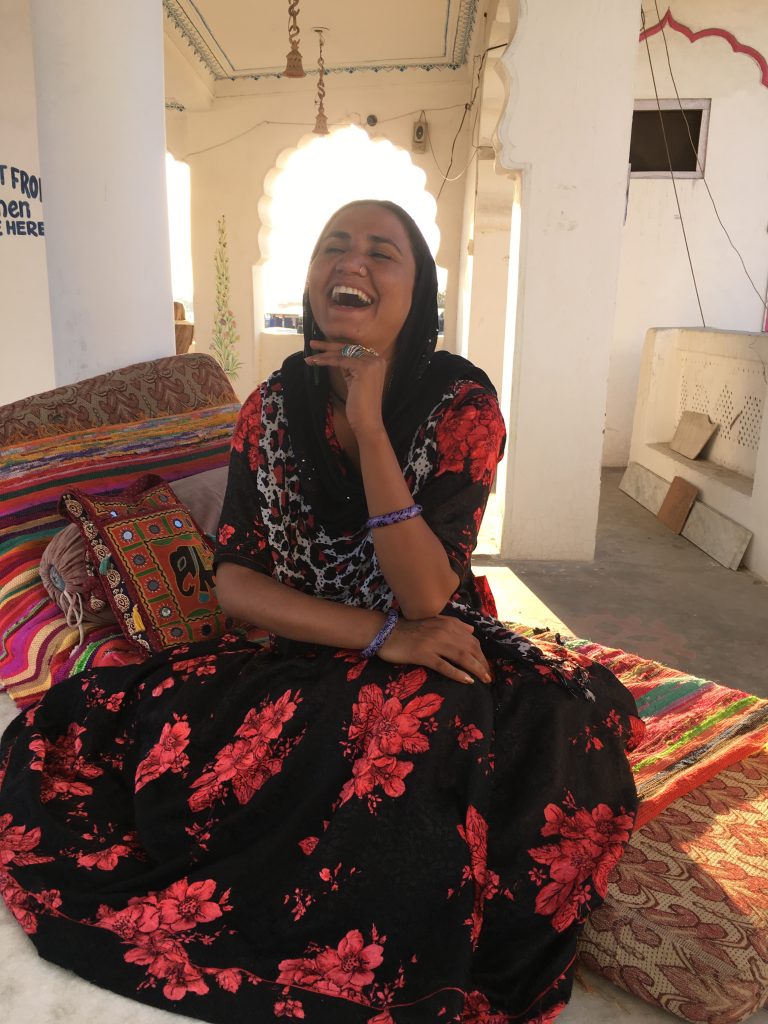 Sunita Supera taking a break from teaching. Pushkar India